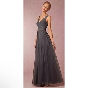 BHLDN fleur bridesmaid dress size 2 Elegant Gray Evening Gown